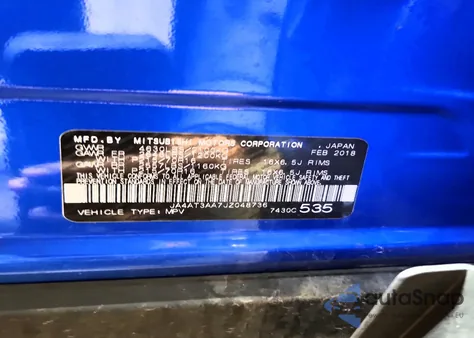 2018 Mitsubishi Eclipse Cross Es z USA, uszkodzony, nr VIN JA4AT3AA7JZ048736